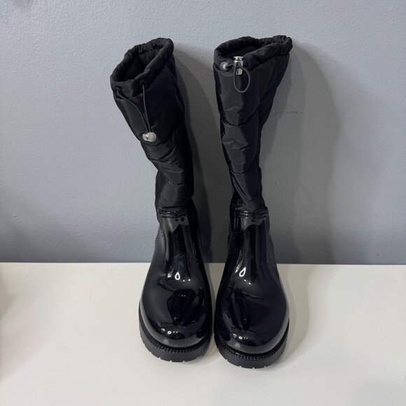 MARC FISHER black triumph quilted rain boots size 7 - Picture 2 of 7